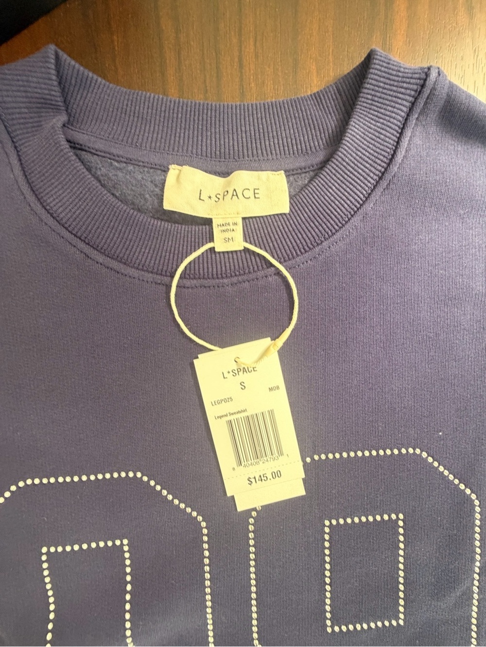 l*space Navy Rhinestone Detail Sweatshirt $145 US - Picture 10 of 11